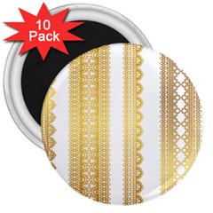 Lace Gold Euclidean Vector 3  Magnets (10 pack) 