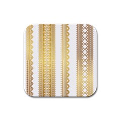 Lace Gold Euclidean Vector Rubber Square Coaster (4 pack) 