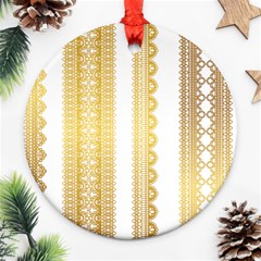 Lace Gold Euclidean Vector Round Ornament (Two Sides)