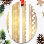 Lace Gold Euclidean Vector Oval Ornament (Two Sides) Front