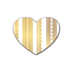 Lace Gold Euclidean Vector Heart Coaster (4 pack) 