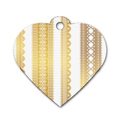 Lace Gold Euclidean Vector Dog Tag Heart (One Side)