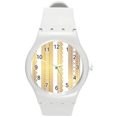 Lace Gold Euclidean Vector Round Plastic Sport Watch (M)