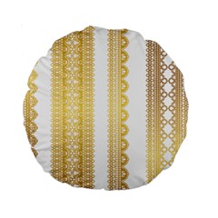 Lace Gold Euclidean Vector Standard 15  Premium Round Cushions