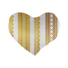 Lace Gold Euclidean Vector Standard 16  Premium Heart Shape Cushions