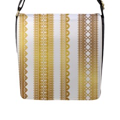 Lace Gold Euclidean Vector Flap Closure Messenger Bag (L)