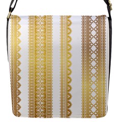 Lace Gold Euclidean Vector Flap Closure Messenger Bag (S)