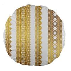 Lace Gold Euclidean Vector Large 18  Premium Flano Round Cushions