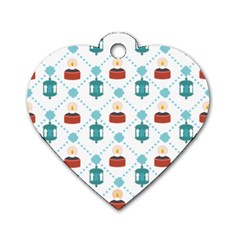 Geometric Patterns Pattern Candles Lights Dog Tag Heart (two Sides) by Wegoenart