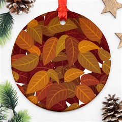 Leaves Pattern Ornament (round) by Wegoenart