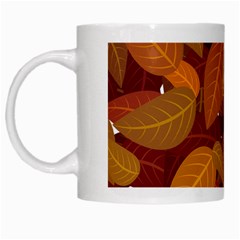 Leaves Pattern White Mugs