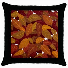 Leaves Pattern Throw Pillow Case (black)