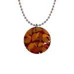 Leaves Pattern 1  Button Necklace Front