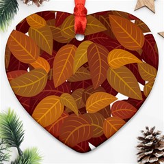 Leaves Pattern Heart Ornament (two Sides)