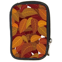 Leaves Pattern Compact Camera Leather Case