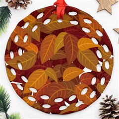 Leaves Pattern Round Filigree Ornament (two Sides)