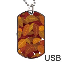 Leaves Pattern Dog Tag Usb Flash (one Side)