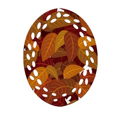 Leaves Pattern Oval Filigree Ornament (two Sides)