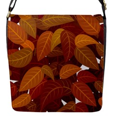 Leaves Pattern Flap Closure Messenger Bag (s)