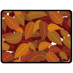 Leaves Pattern Double Sided Fleece Blanket (large) 