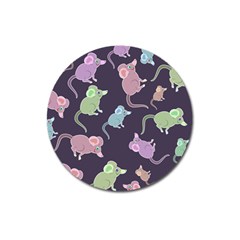 Animals Mouse Cartoon Pet Magnet 3  (round) by Wegoenart