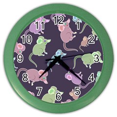 Animals Mouse Cartoon Pet Color Wall Clock