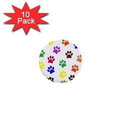 Pawprints Paw Prints Paw Animal 1  Mini Buttons (10 Pack) 