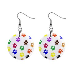 Pawprints Paw Prints Paw Animal Mini Button Earrings