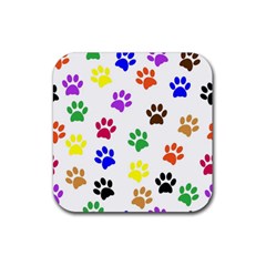 Pawprints Paw Prints Paw Animal Rubber Coaster (square) 