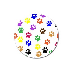 Pawprints Paw Prints Paw Animal Magnet 3  (round) by Wegoenart