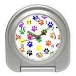 Pawprints Paw Prints Paw Animal Travel Alarm Clock Front