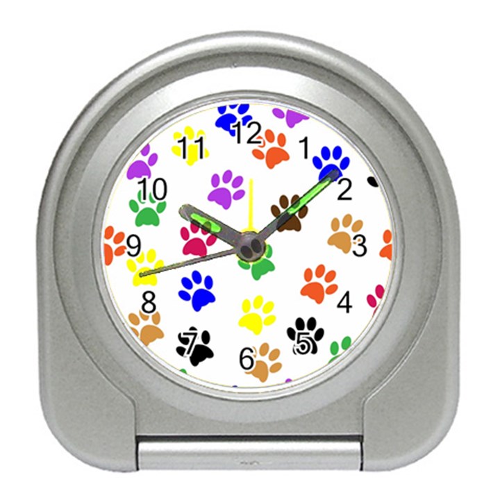 Pawprints Paw Prints Paw Animal Travel Alarm Clock