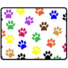 Pawprints Paw Prints Paw Animal Fleece Blanket (medium)  by Wegoenart