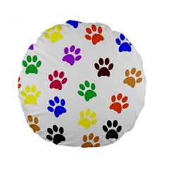 Pawprints Paw Prints Paw Animal Standard 15  Premium Round Cushions by Wegoenart