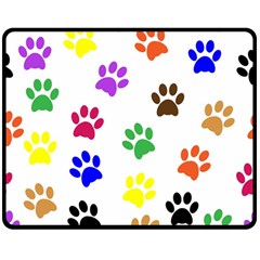 Pawprints Paw Prints Paw Animal Double Sided Fleece Blanket (medium)  by Wegoenart