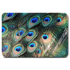 Peacock Feathers Bird Colorful Large Doormat 