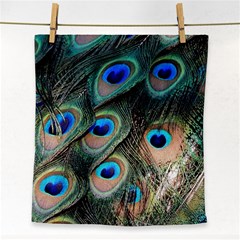 Peacock Feathers Bird Colorful Face Towel by Wegoenart