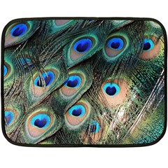 Peacock Feathers Bird Colorful Double Sided Fleece Blanket (mini)  by Wegoenart