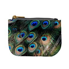 Peacock Feathers Bird Colorful Mini Coin Purse by Wegoenart