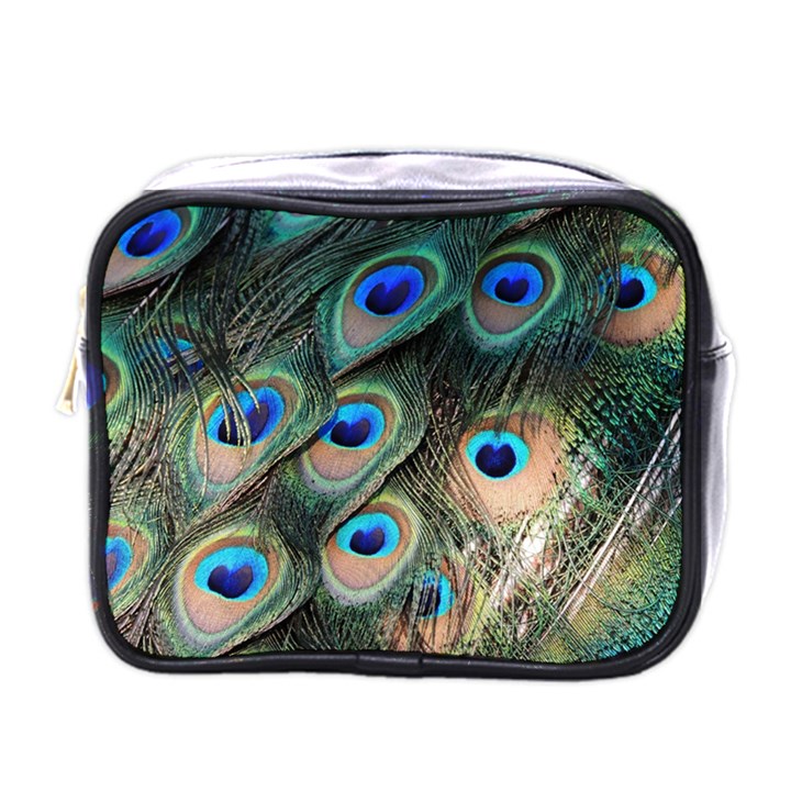 Peacock Feathers Bird Colorful Mini Toiletries Bag (One Side)