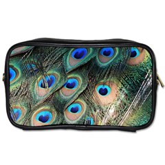 Peacock Feathers Bird Colorful Toiletries Bag (one Side) by Wegoenart