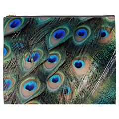 Peacock Feathers Bird Colorful Cosmetic Bag (xxxl) by Wegoenart