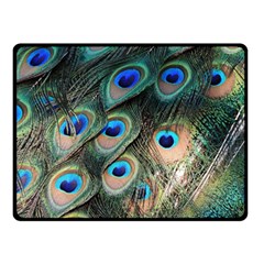 Peacock Feathers Bird Colorful Double Sided Fleece Blanket (small) 