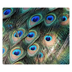 Peacock Feathers Bird Colorful Double Sided Flano Blanket (small) 