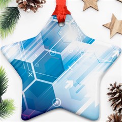 Hexagon Euclidean Vector Gradient Del  Blue Color Science And Technology Ornament (star)