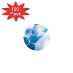 Hexagon Euclidean Vector Gradient Del  Blue Color Science And Technology 1  Mini Magnets (100 pack)  Front