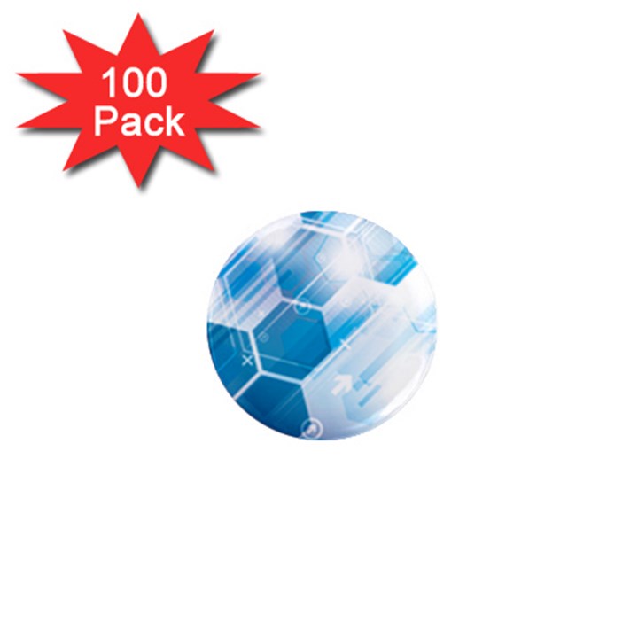 Hexagon Euclidean Vector Gradient Del  Blue Color Science And Technology 1  Mini Magnets (100 pack) 