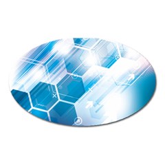 Hexagon Euclidean Vector Gradient Del  Blue Color Science And Technology Oval Magnet by Wegoenart