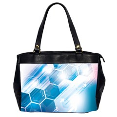 Hexagon Euclidean Vector Gradient Del  Blue Color Science And Technology Oversize Office Handbag (2 Sides)