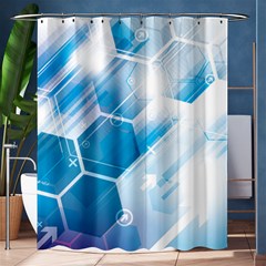 Hexagon Euclidean Vector Gradient Del  Blue Color Science And Technology Shower Curtain 60  X 72  (medium)  by Wegoenart